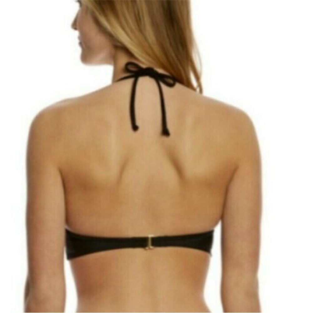 NWT Hobie Ruffle Pushup Underwire Bikini Swim Top Size XL Black - Picture 3 of 7